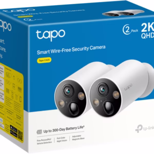 TP-Link Tapo C425 2-Pack WiFi IP Camera - 2K HD, Pan/Tilt, Color Night Vision